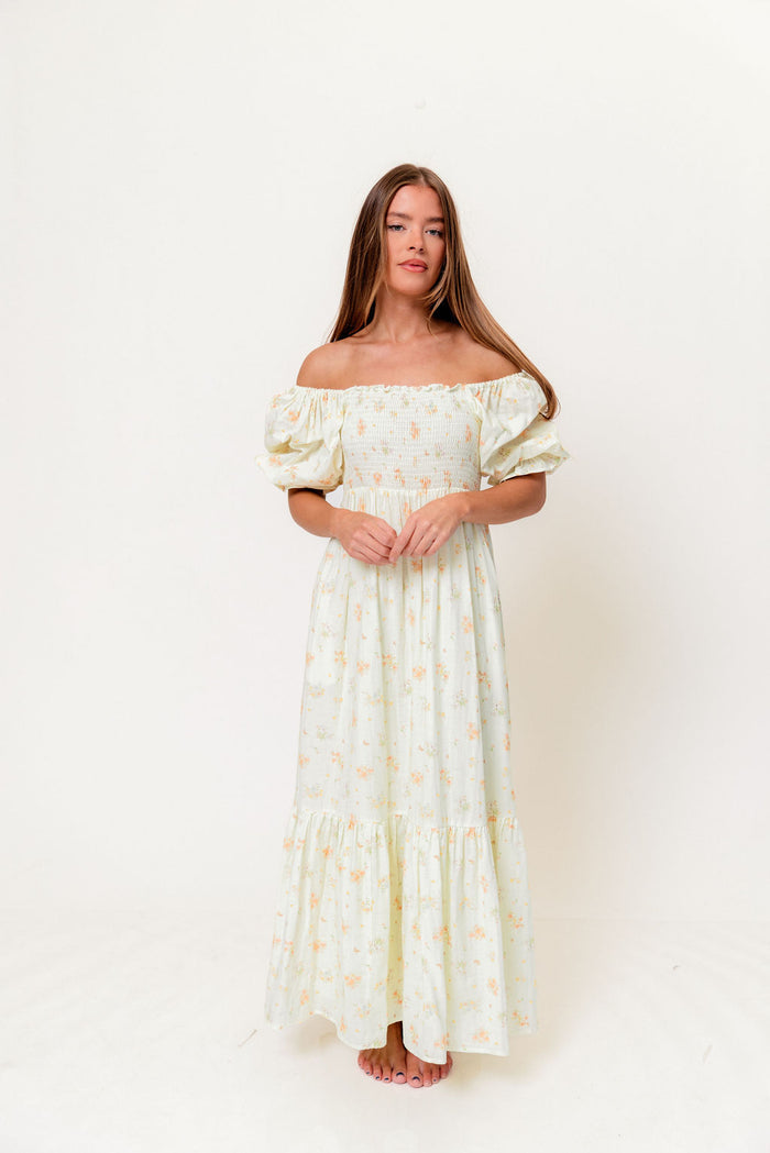 Livvy 100% Cotton Dress in Green (Fully Lined) - Bump Friendly