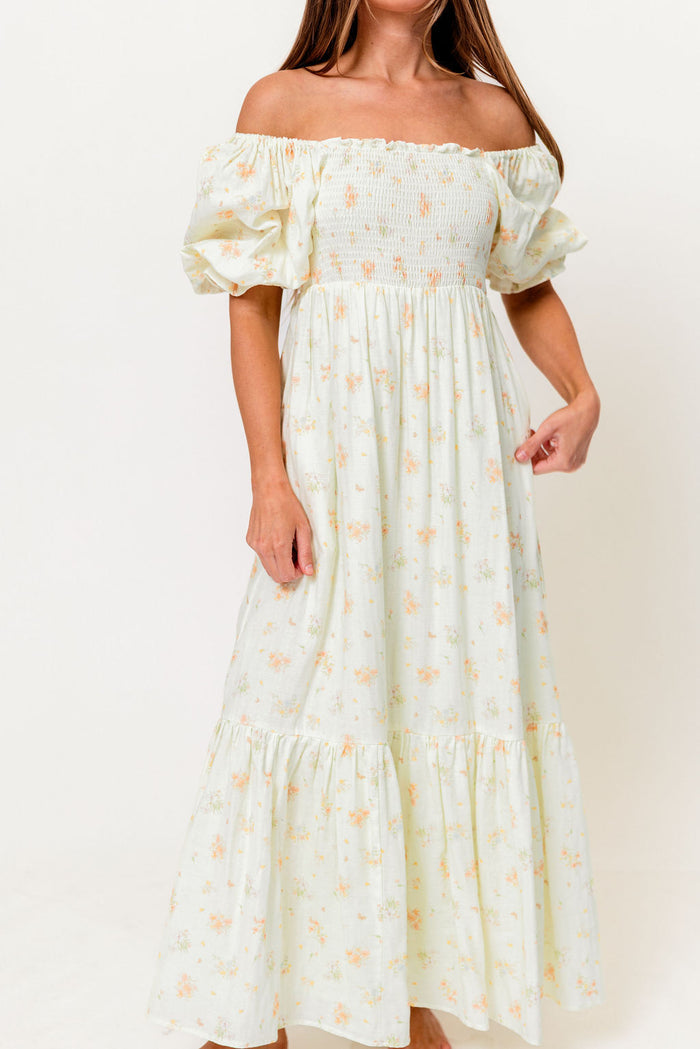 Livvy 100% Cotton Dress in Green (Fully Lined) - Bump Friendly