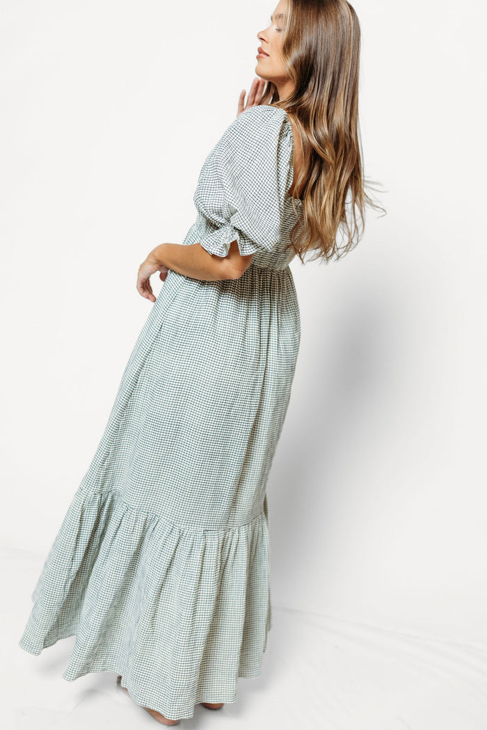 Livvy 100% Cotton Dress in Navy/Ivory Grid - Inclusive Sizing *9/3 PRE-ORDER*