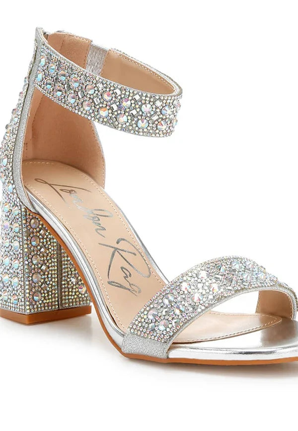 London Rag Block Sandals: Rose Gold
