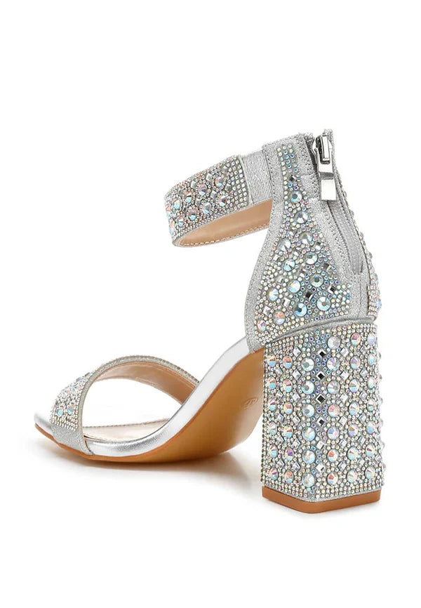 London Rag Block Sandals: Rose Gold