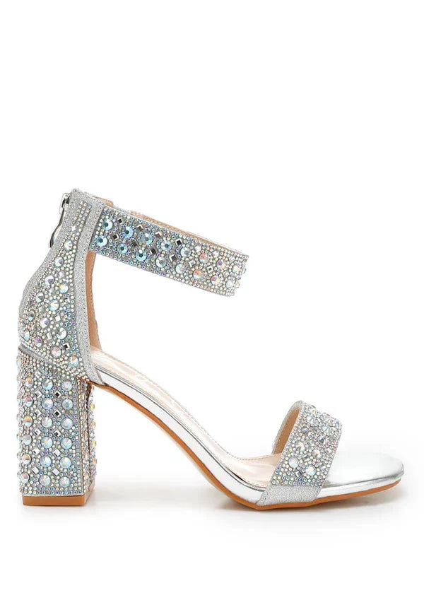 London Rag Block Sandals: Rose Gold