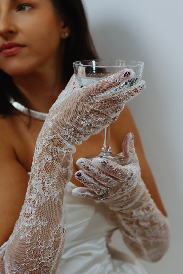 Long Lace Bridal Gloves