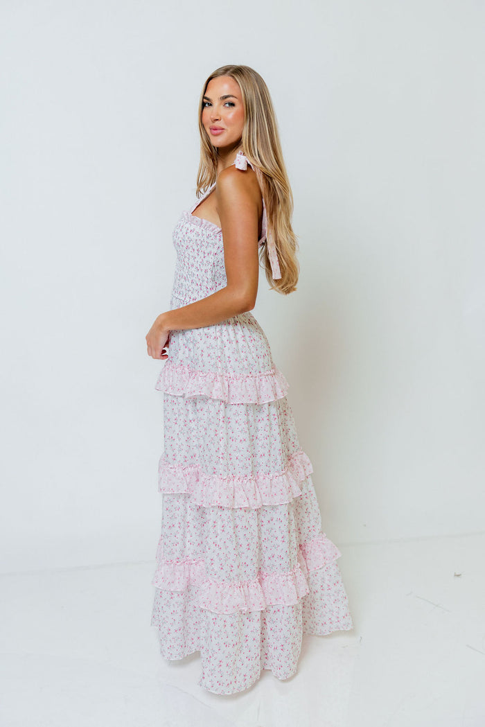 Lucy Ditsy Floral Maxi Dress in Light Pink *Final Sale*