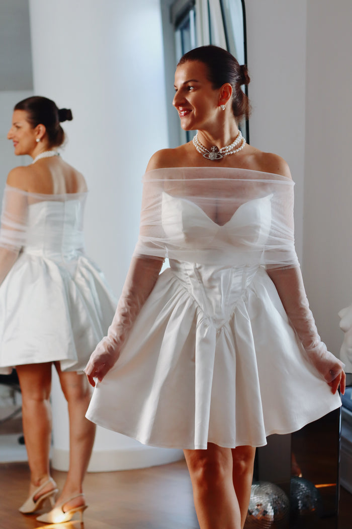 Luxury bridal tulle shawl