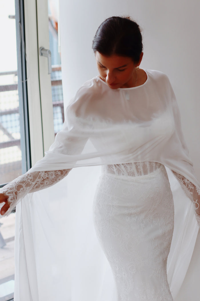 Luxury Chiffon Bridal Cape