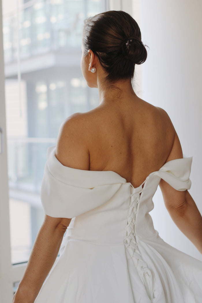 Luxury Crepe Wedding Dress Straps - Velo Bianco