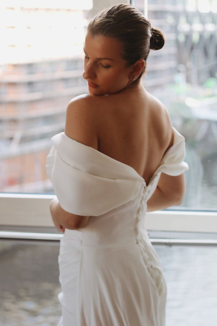 Luxury Crepe Wedding Dress Straps - Velo Bianco