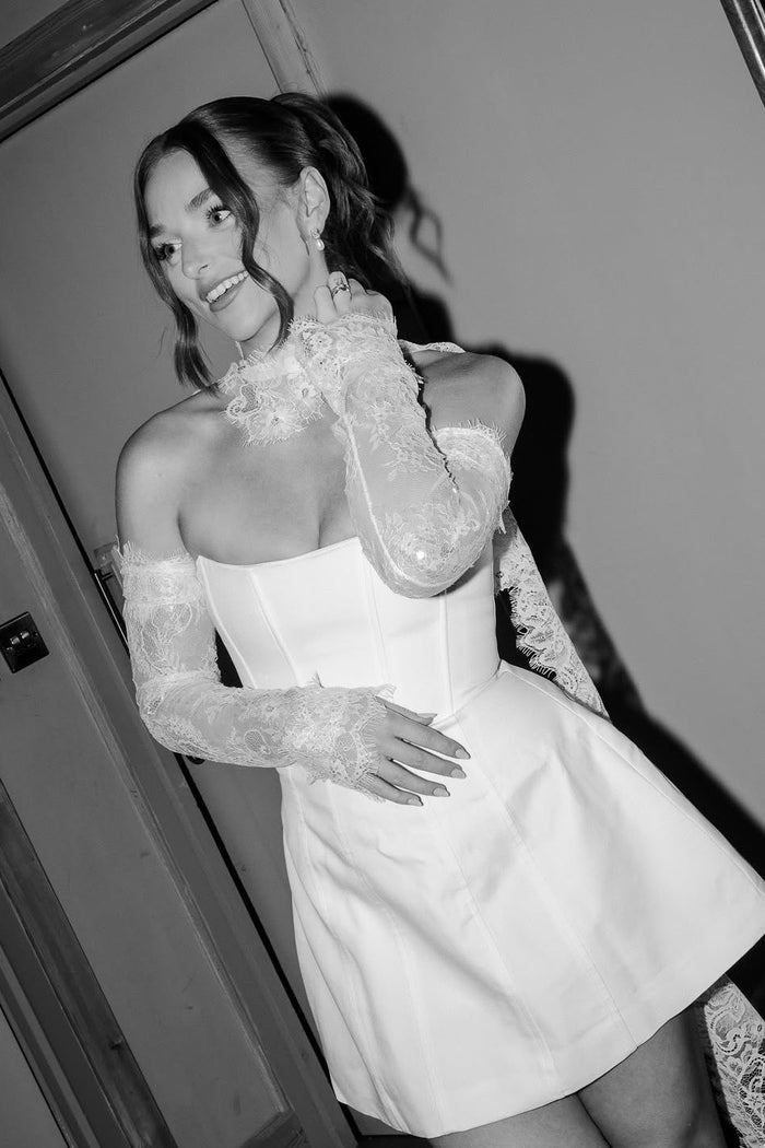 Luxury Detachable Lace Wedding Sleeves with Sequins