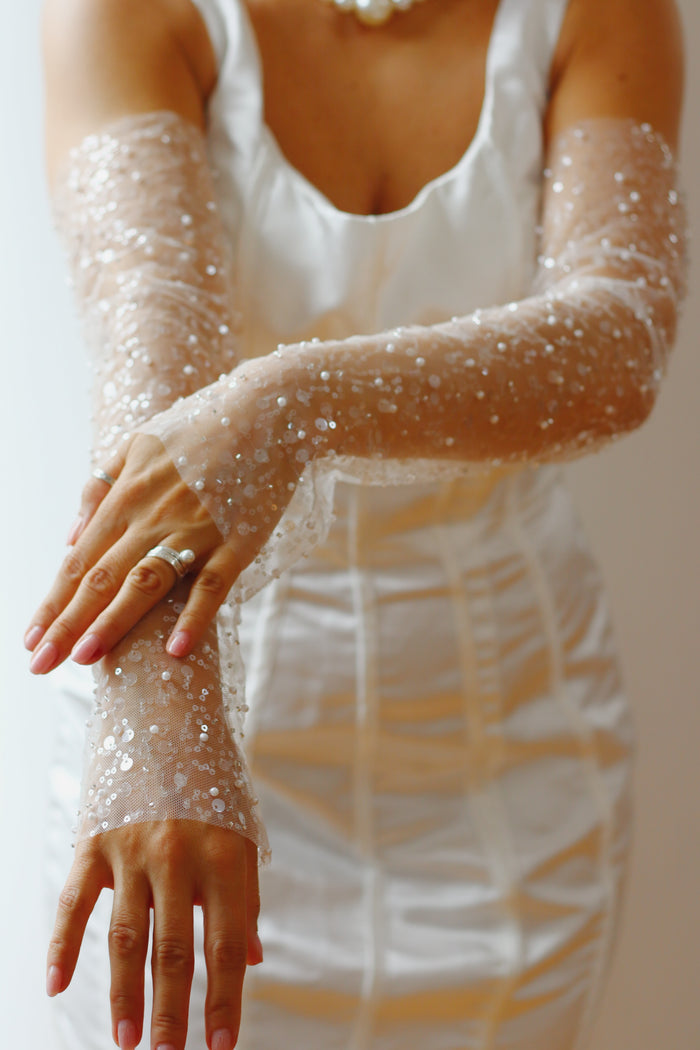 Luxury Sequin Appliqué Wedding Sleeves