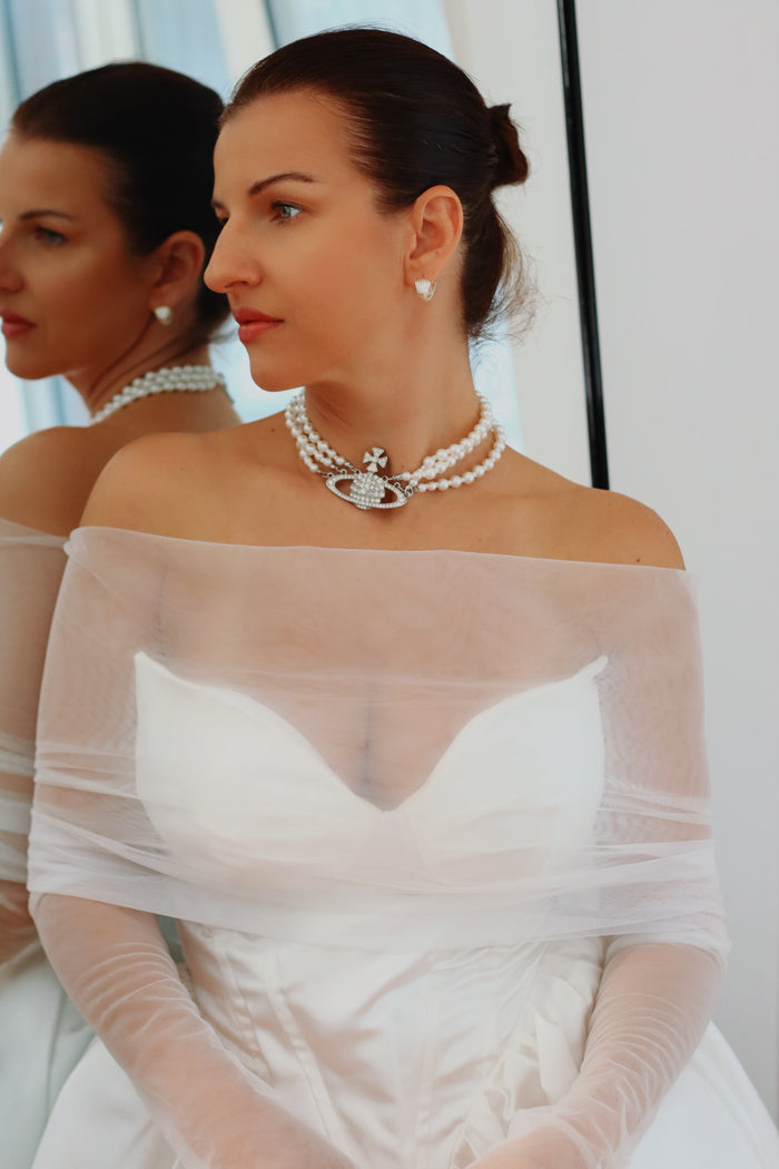Luxury Tulle Shawl & Sleeve Set