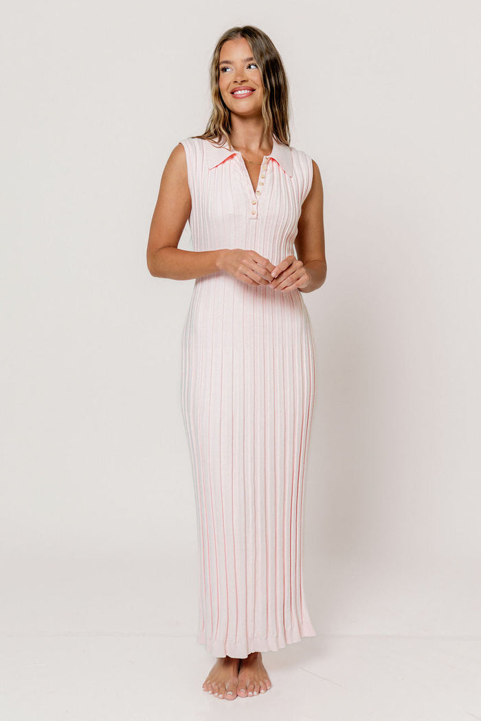 Lydia Maxi Dress in Pale Pink