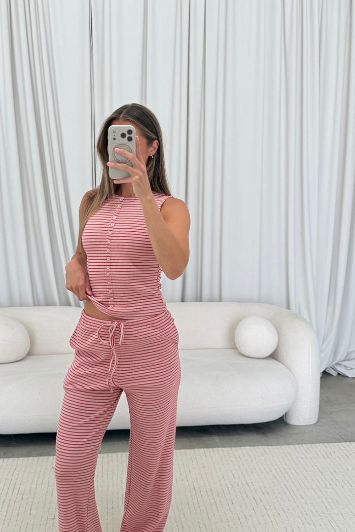 Mags Striped Set in Strawberry