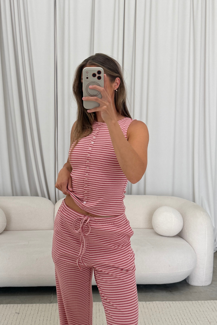 Mags Striped Set in Strawberry