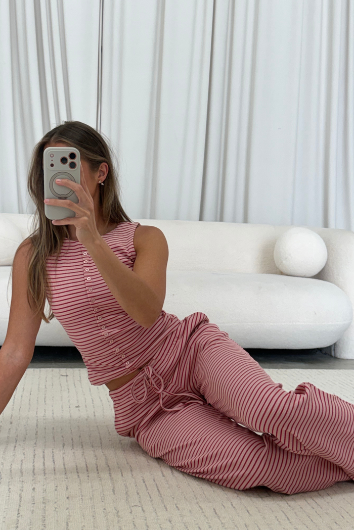 Mags Striped Set in Strawberry