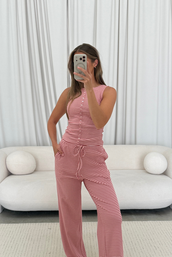 Mags Striped Set in Strawberry