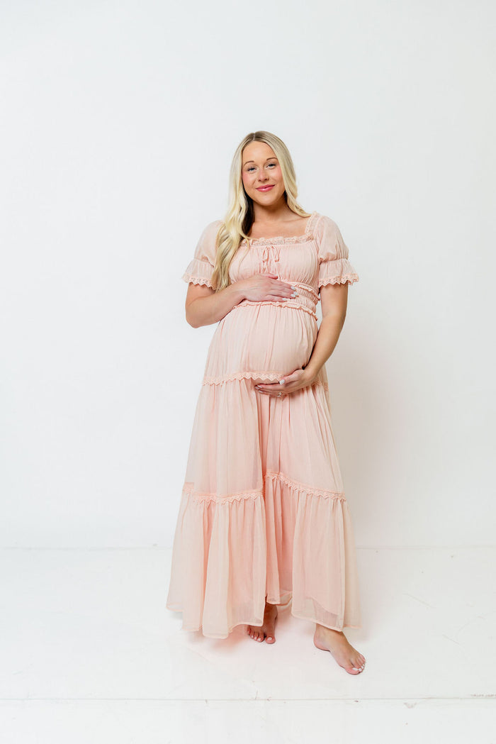 Marla Maxi Dress in Peach Pink