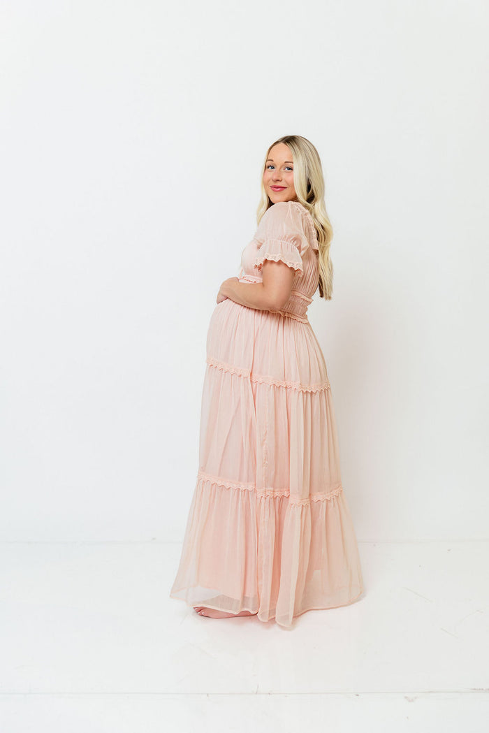 Marla Maxi Dress in Peach Pink