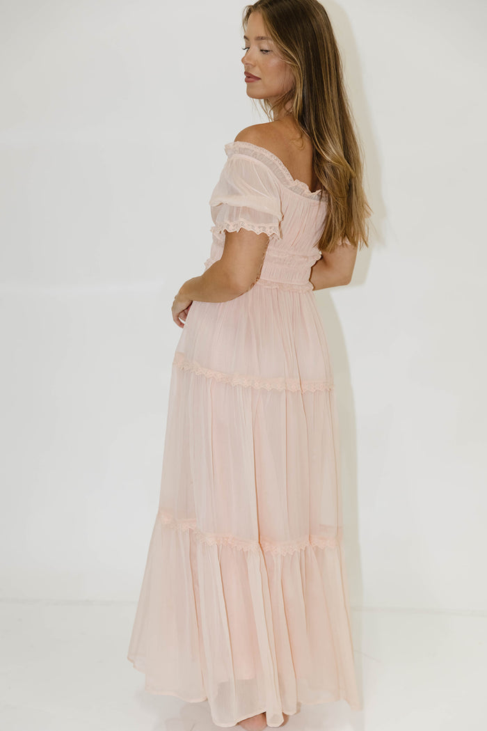 Marla Maxi Dress in Peach Pink