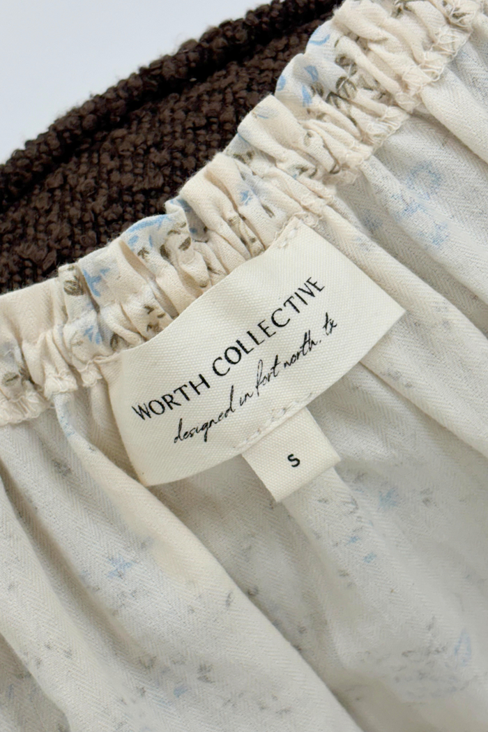 Marley 100% Cotton Midi Dress in Ivory/Blue - Bump Friendly