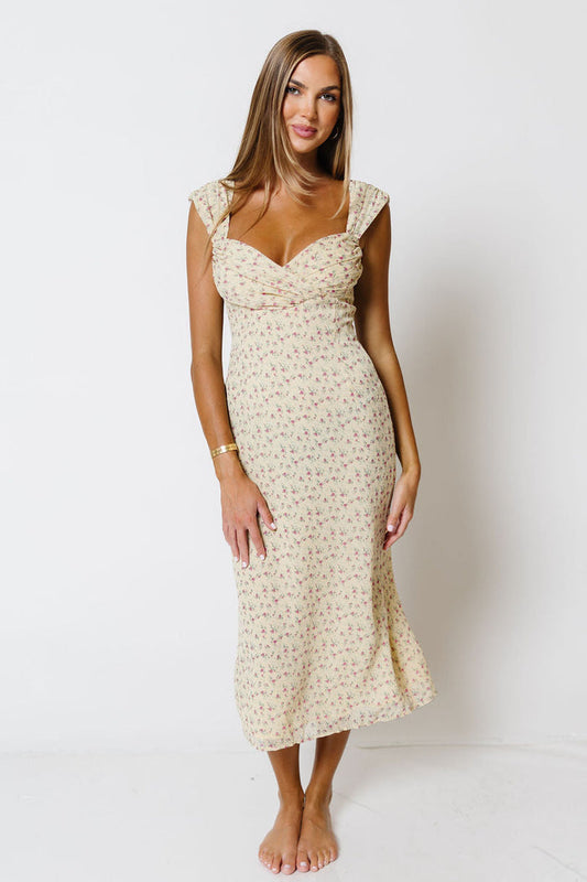 Maude Floral Maxi Dress in Butter