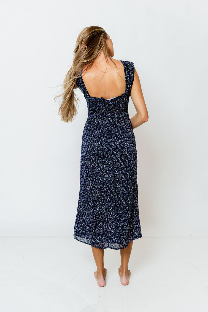 Maude Floral Maxi Dress in Navy