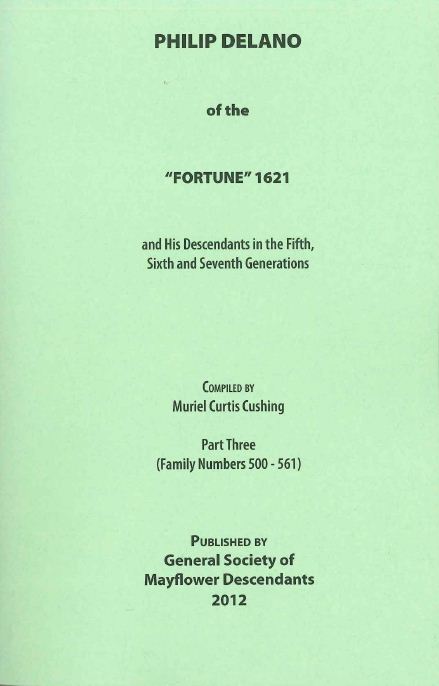 Philip Delano of the "Fortune" 1621 Part 3: 5th, 6th & 7th Generations