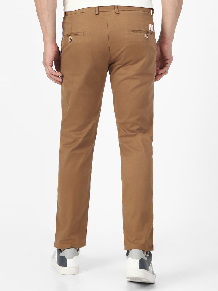 Men's Dark Khaki Slim Fit Casual Trouser