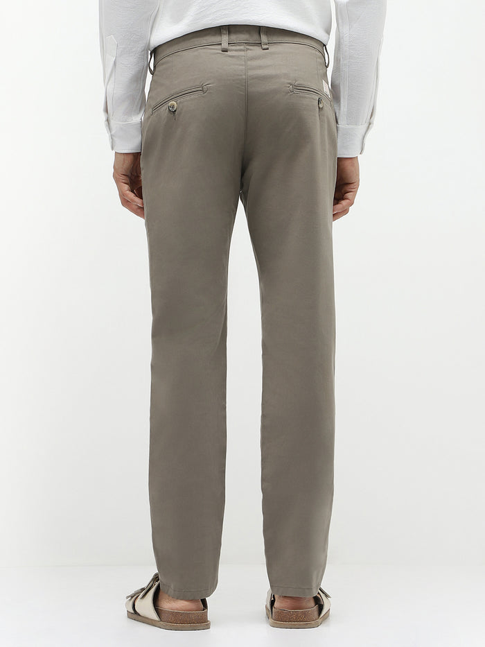 Men's Grey Slim Fit Stretchable Casual Chinos
