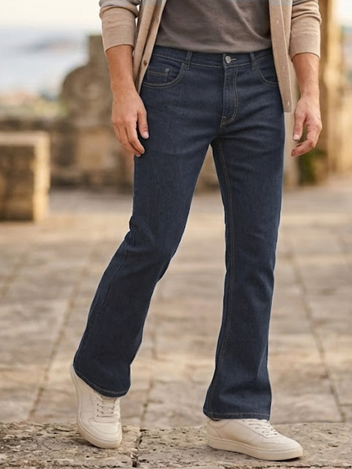 Men's Grey Washed Bootcut Jeans Stretchable