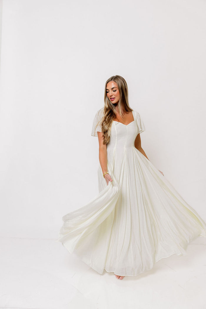 Meret Longline Maxi Dress in Ivory