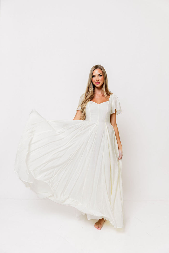 Meret Longline Maxi Dress in Ivory