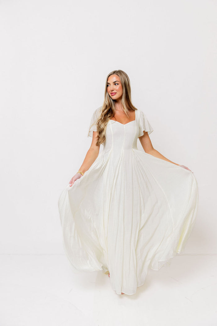 Meret Longline Maxi Dress in Ivory