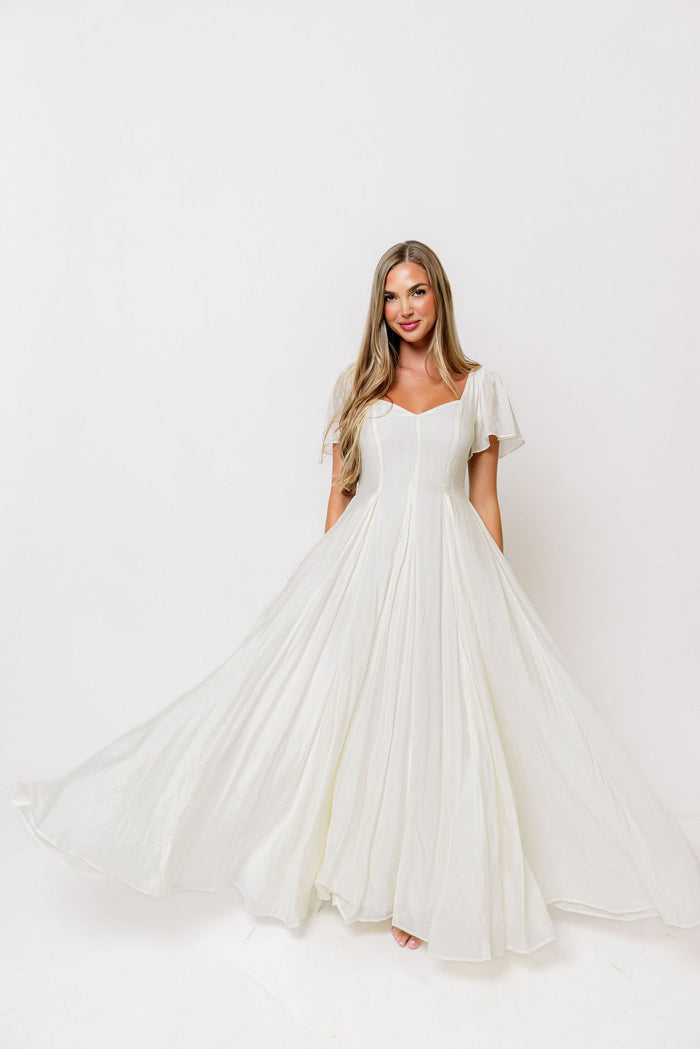 Meret Longline Maxi Dress in Ivory