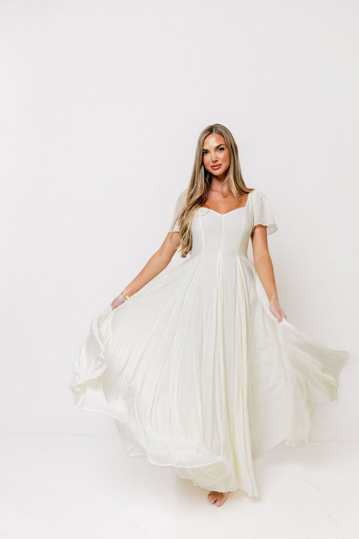 Meret Longline Maxi Dress in Ivory