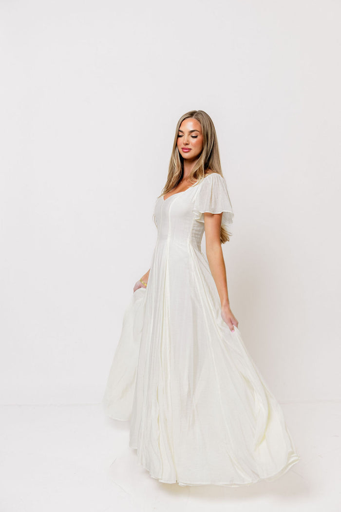Meret Longline Maxi Dress in Ivory
