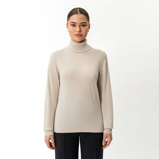 Merino Wool Relaxed Turtleneck - Ninepine