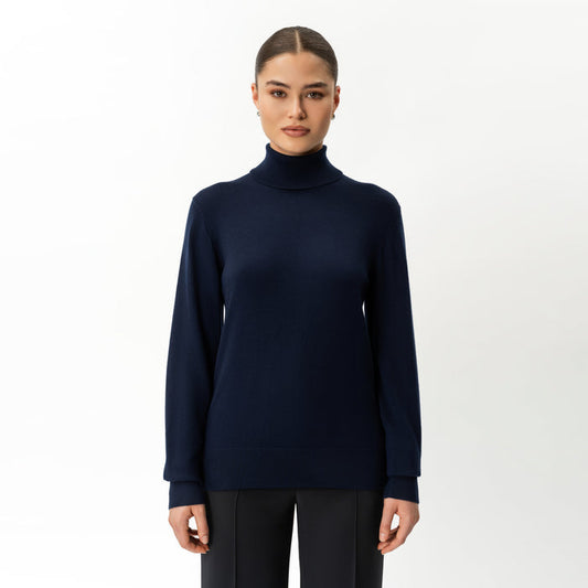 Merino Wool Relaxed Turtleneck - Ninepine