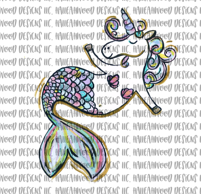 Mermaid Unicorn Painted