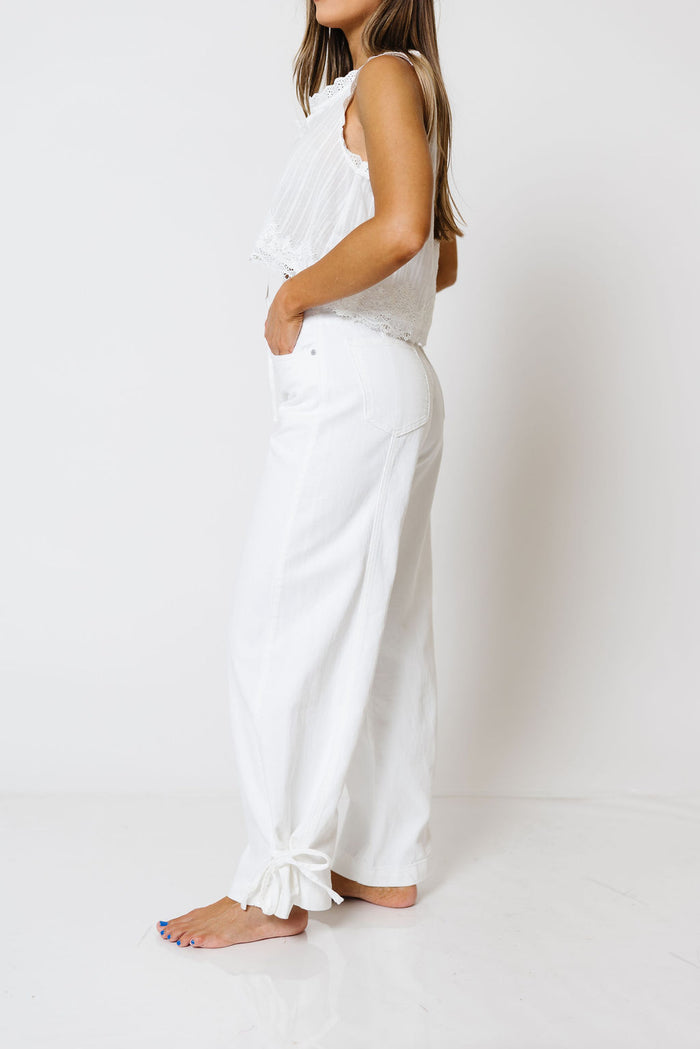 Miles Drapey Relaxed Barrel Jeans in White