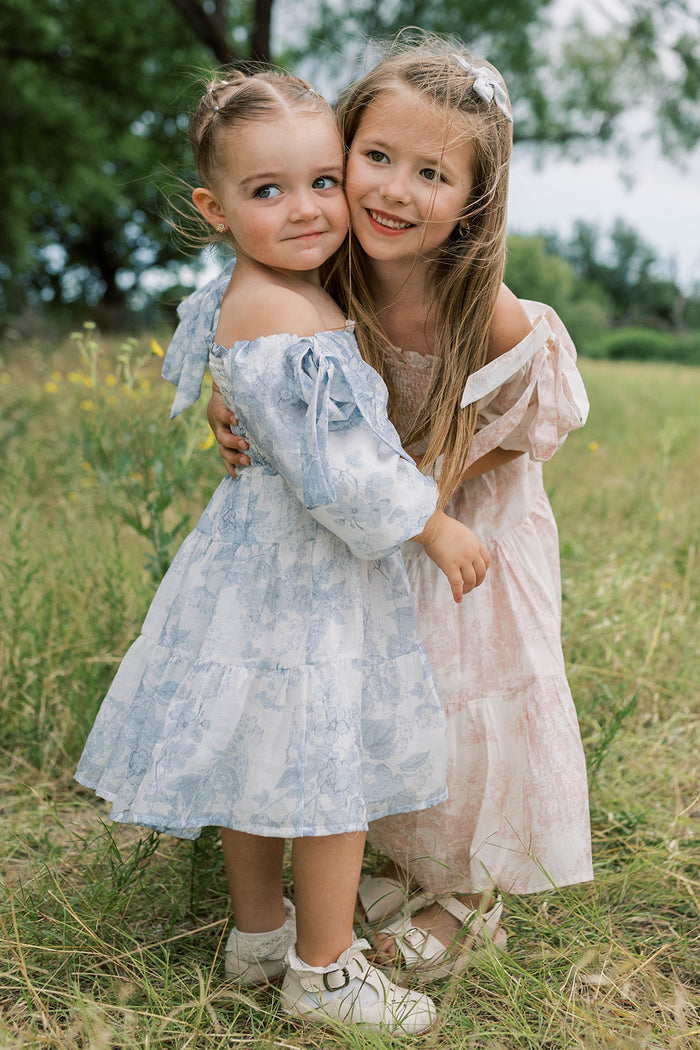 Mini Elena Kids' Dress in Blue Floral