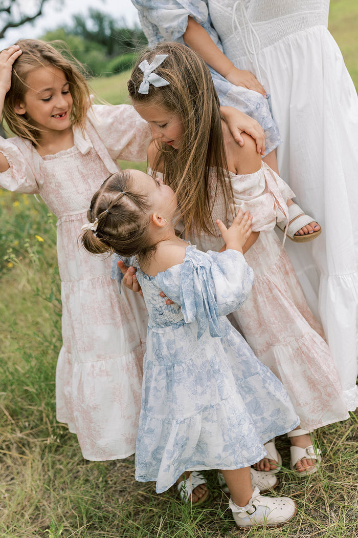 Mini Elena Kids' Dress in Blue Floral