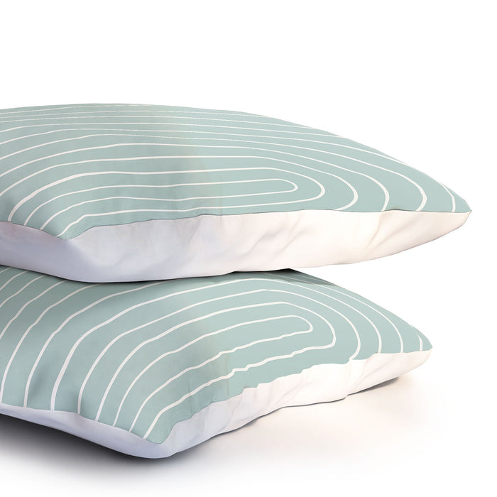 MINIMAL LINE CURVATURE SAGE PILLOW SHAMS