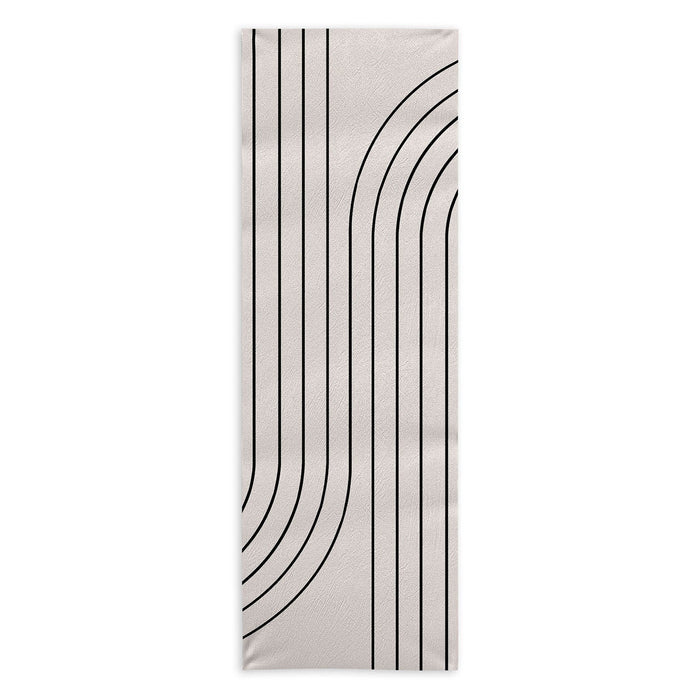 Minimal Line Curvature White Yoga Towel