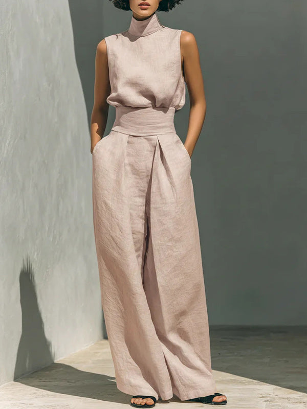 Mock-Neck Tank Top & Pants Set