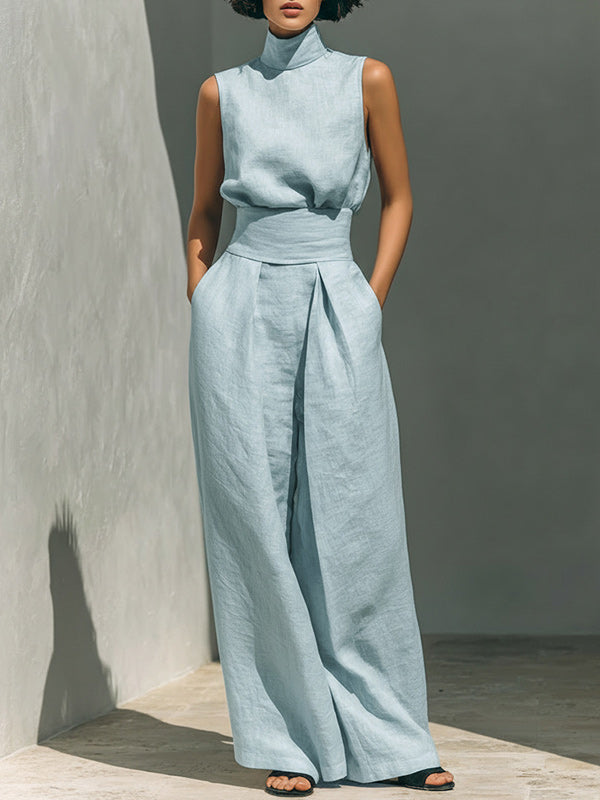 Mock-Neck Tank Top & Pants Set