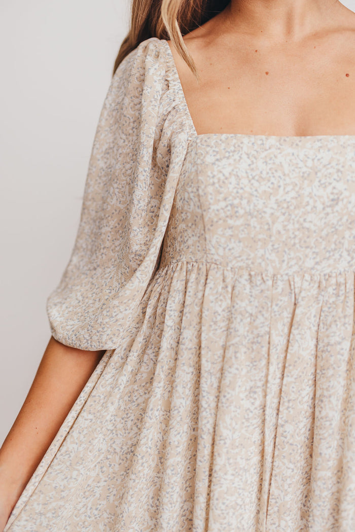 Mona 'Love Story' Maxi Dress in Beige - Bump Friendly and Inclusive Sizing