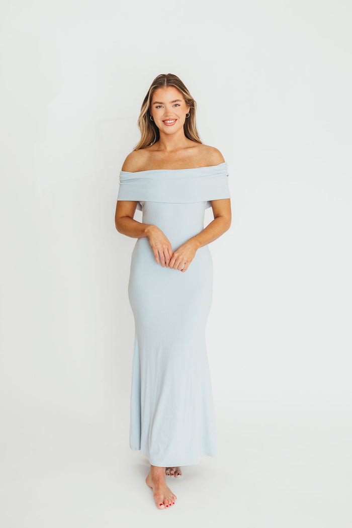 Monroe Maxi Dress in Blue - Bump Friendly (Restocking Jan 2027)