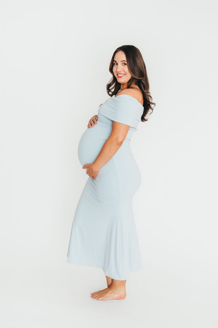 Monroe Maxi Dress in Blue - Bump Friendly (Restocking Jan 2027)