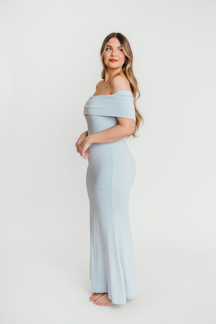 Monroe Maxi Dress in Blue - Bump Friendly (Restocking Jan 2027)